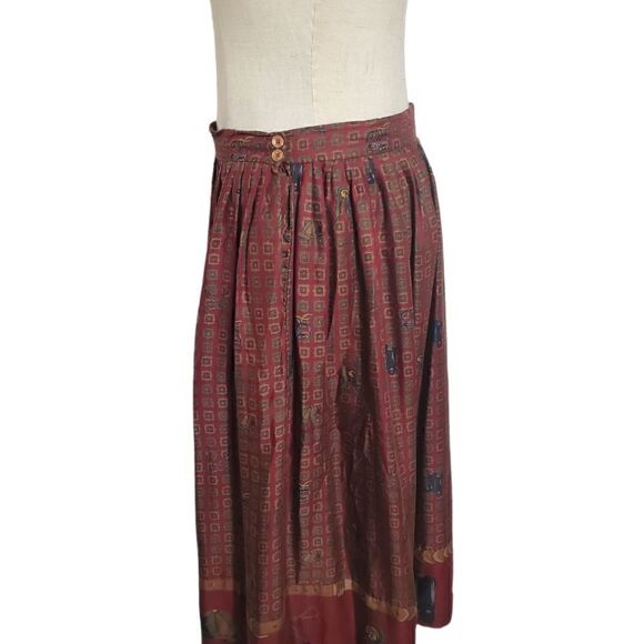 Herman Geist Vintage Burgundy Riding Print Skirt - Picture 5 of 7